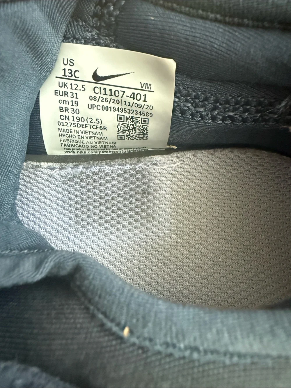 Nike Kids Navy/Light Blue Slip-On Sneakers